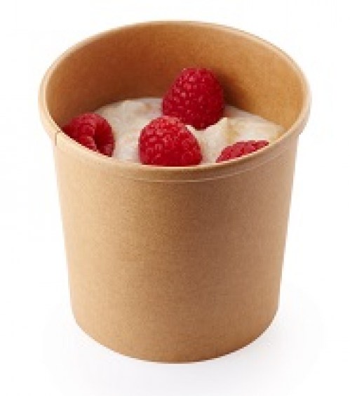  Ice Cream Container + Paper Lid (Χάρτινα Δοχεία Kraft για Παγωτό με Χάρτινο Καπάκι)