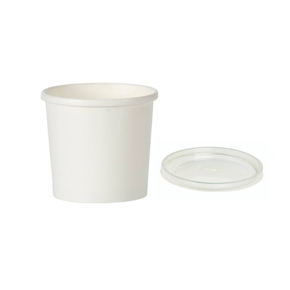 Ice Cream Container 26WE White Economy with Transparent Lid (Χάρτινα δοχεία λευκά με διάφανο καπάκι PP)