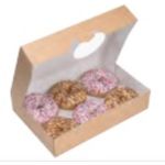 Donuts Box Easy Open with Window (Χάρτινο κουτί Kraft, Easy Open για Donuts, με στρογγυλό παράθυρο)