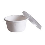 Sauce Bowl 60 Sugarcane + Pla Lid (Μπώλ Σως από Ζαχαροκάλαμο με καπάκι Pla)