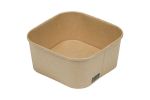 Square Box 1000 with Transparent Flat Pet Lid (Χάρτινο σκεύος Kraft με διάφανο καπάκι Pet ίσιο)