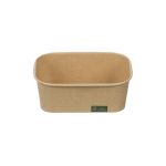 Rectangular 750 Lunch Box Full Kraft Paper with Flat Paper Lid (Χάρτινο σκεύος Kraft παραλληλόγραμμο με χάρτινο καπάκι Kraft ίσιο)