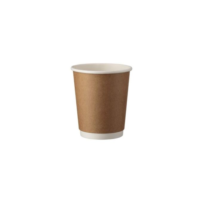 Double Wall (2W) Kraft Paper Cups 8 oz (Χάρτινα ποτήρια Kraft διπλού τοιχώματος)