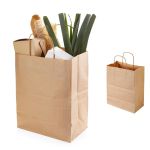 Twisted Paper Kraft Bag 19x8x20,5 (Χάρτινη Τσάντα Kraft με Πάτο & Στριφτό Χεράκι, Πιέτα & Πάτο)