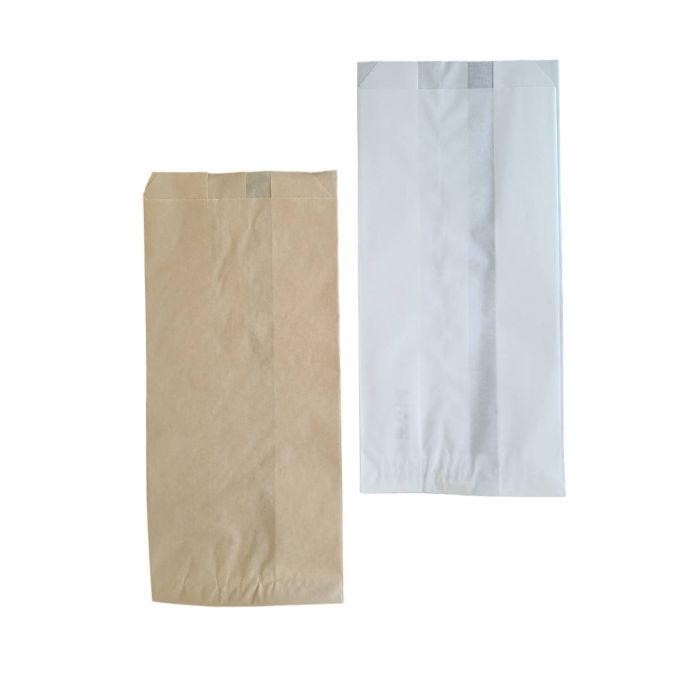 Grease Proof Brown or White 15x28 Paper Bag (Χάρτινη Σακούλα Καφέ ή Λευκή Grease Proof για τρόφιμα)