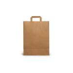 Flat Handle Paper Kraft Bags 26x14x30 (Χάρτινη Τσάντα Kraft με Πλακέ Χεράκι, Πιέτα  & Πάτο)