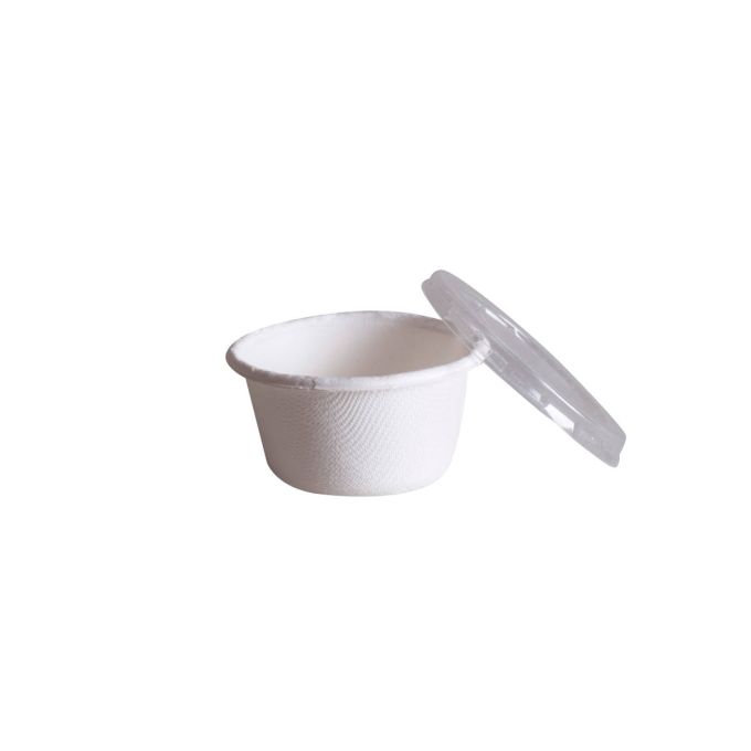 Sauce Bowl 60 Sugarcane + Pla Lid (Μπώλ Σως από Ζαχαροκάλαμο με καπάκι Pla)