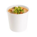 Soup Container 8W White with Paper Lid (Χάρτινα δοχεία λευκά με χάρτινο λευκό καπάκι)