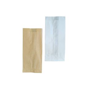 Grease Proof Brown or White 7x18 Paper Bag (Χάρτινη Σακούλα Καφέ ή Λευκή Grease Proof για τρόφιμα)