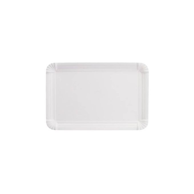 Paper Plates Rectangular 13x20 White (Χάρτινα Πιάτα Παραλληλόγραμμα Λευκά)