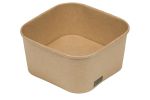 Square Box 1230 with Transparent Flat Pet Lid (Χάρτινο σκεύος Kraft με διάφανο καπάκι Pet ίσιο)