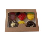 Donuts Box with Window (Χάρτινο κουτί Kraft για Donuts, με τετράγωνο παράθυρο)