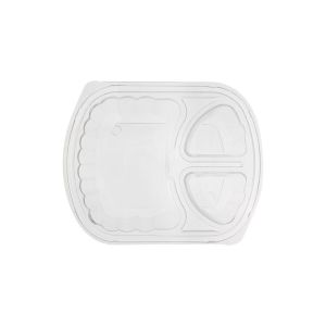 Lid PP for Lunch Box M/W Sugarcane 3 Cases 1100 (Καπάκι PP Παραλληλόγραμμο  για Σκεύος M/W 3 Θέσεων από Ζαχαροκάλαμο)