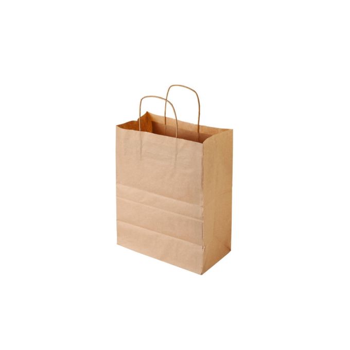 Twisted Paper Kraft Bag 35x15x45 (Χάρτινη Τσάντα Kraft με Πάτο & Στριφτό Χεράκι, Πιέτα & Πάτο)