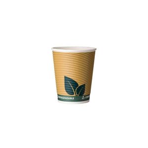 Double Wall (2W) Waterbased Ripple Paper Cups 8 oz (Χάρτινα ποτήρια Waterbased διπλού τοιχώματος)