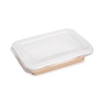 Heat Seal Pack 350 Container with Transparent Flat Lid (Χάρτινο σκεύος Kraft με διάφανο καπάκι Pet ίσιο)