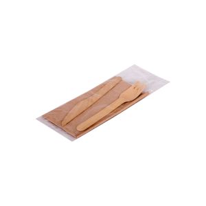 Wooden Cutlery Set 2 Pcs in PP Pack (Ξύλινο Κουβέρ Φαγητού 2 Τμχ. σε Συσκευασία Σελοφάν 1/1)