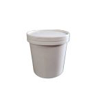 Ice Cream Container 32W White with Paper Lid (Χάρτινα λευκά δοχεία με χάρτινο λευκό καπάκι)