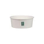 Rcont 1300 White Salad Box Double PE & Transparent Flat Pet Lid (Χάρτινο σκεύος Λευκό στρογγυλό με διπλή πλαστικοποίηση & διάφανο καπάκι Pet ίσιο)