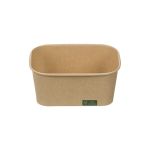 Rectangular 1000 Lunch Box Full Kraft Paper with Flat Paper Lid (Χάρτινο σκεύος Kraft παραλληλόγραμμο με χάρτινο καπάκι Kraft ίσιο)