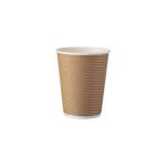 Ripple Paper Cup Kraft 12 oz (Χάρτινα ποτήρια γκοφρέ Kraft)