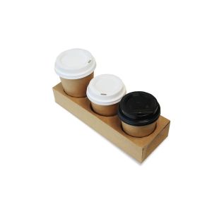 3 Cups Paper Carrier Kraft (Χάρτινη Θήκη Kraft Μεταφοράς 3 Ροφημάτων)