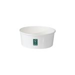 Rcont 750 White Salad Box Double PE & Transparent Flat Pet Lid (Χάρτινο σκεύος Λευκό στρογγυλό με διπλή πλαστικοποίηση & διάφανο καπάκι Pet ίσιο)