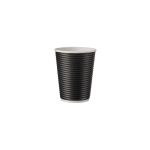 Ripple Paper Cup Black 8 oz (Χάρτινα ποτήρια γκοφρέ μαύρα)