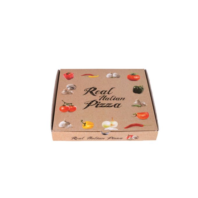 Pizza Box 28 Design "Real Italian Pizza" (Χάρτινο κουτί Πίτσας με σχέδιο)