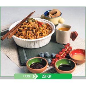 Bowl Press Tray Round No.28-KK + Paper Lid (Χάρτινο Στρογγυλό Μπώλ + Χάρτινο Καπάκι Σφράγισης)