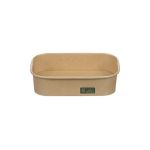 Rectangular 500 Lunch Box Full Kraft Paper with Flat Paper Lid (Χάρτινο σκεύος Kraft παραλληλόγραμμο με χάρτινο καπάκι Kraft ίσιο)