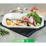 Lunch Press Tray Rectangular No.16 + Paper Lid (Χάρτινο Παραλληλόγραμμο Σκεύος + Χάρτινο Καπάκι Σφράγισης)