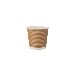 Ripple Paper Cup Kraft 4 oz (Χάρτινα ποτήρια γκοφρέ Kraft)