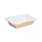 Heat Seal Pack 350 Container with Transparent Flat Lid (Χάρτινο σκεύος Kraft με διάφανο καπάκι Pet ίσιο)