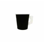 Single Wall (1W) Black Paper Cups 4 oz with Handle (Χάρτινα ποτήρια μαύρα μονού τοιχώματος με χεράκι)