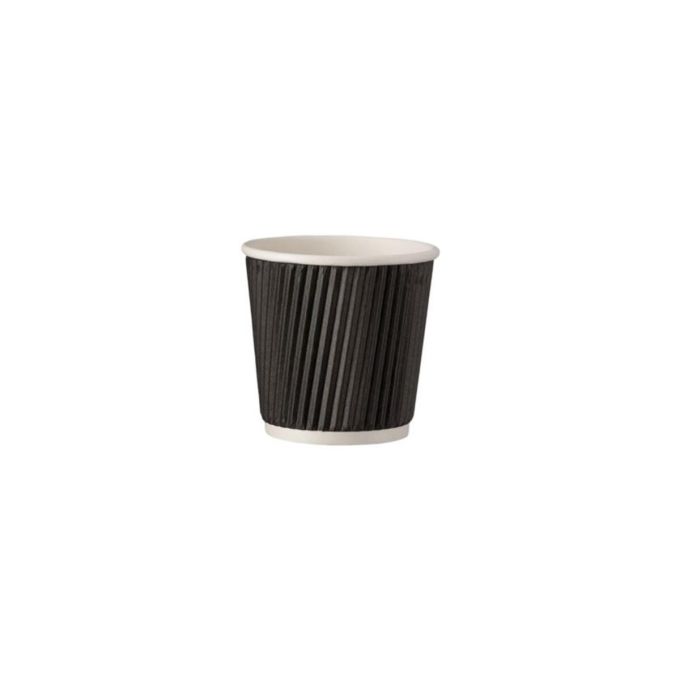 Ripple Paper Cup Black 4 oz (Χάρτινα ποτήρια γκοφρέ μαύρα)