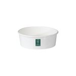 Rcont 500 White Salad Box Double PE & Transparent Flat Pet Lid (Χάρτινο σκεύος Λευκό στρογγυλό με διπλή πλαστικοποίηση & διάφανο καπάκι Pet ίσιο)