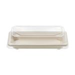 Sushi Box No.4 Sugarcane + Pet Lid (Συσκευασία για Sushi από Ζαχαροκάλαμο με διάφανο καπάκι Pet)