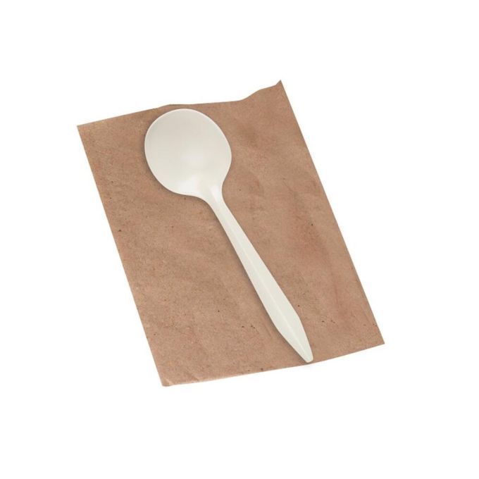 Corn Starch Spoon Cutlery in PP Pack (Κουβέρ Κουτάλι Σούπας από Καλαμπόκι σε Συσκευασία Σελοφάν 1/1)