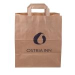 Flat Handle Paper Kraft Bags 28x17x29 (Χάρτινη Τσάντα Kraft με Πλακέ Χεράκι, Πιέτα  & Πάτο)