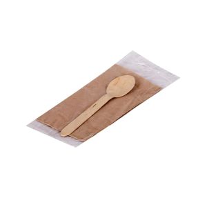 Wooden Spoon Cutlery Set in PP Pack (Κουβέρ Κουτάλι Σούπας Ξύλινο σε Συσκευασία Σελοφάν 1/1)