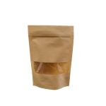 Doypack Pouches Kraft 15x22 (Χάρτινο Σακουλάκι Kraft με Παράθυρο & Πάτο)