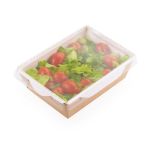 Opsalad Box 450 with Transparent Flat Pet Lid (Χάρτινο σκεύος Kraft με διάφανο καπάκι Pet ίσιο)