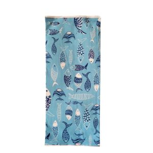 Paper Case for Cuttlery, Design "BLUE FISH" + Napkin (Χάρτινη Συσκευασία με σχέδιο "BLUE FISH" για Κουβέρ με Χαρτοπετσέτα)