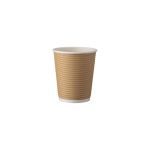 Ripple Paper Cup Kraft 8 oz (Χάρτινα ποτήρια γκοφρέ Kraft)