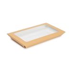 Paper Cover with Window for Platter 400 (Χάρτινη Θήκη Kraft με παράθυρο, για δίσκο τροφίμων)