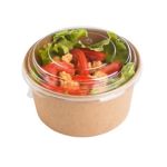 Rcont 750 Salad Box with Transparent Lid  (Στρογγυλό χάρτινο σκεύος Kraft με διάφανο καπάκι Pet)