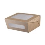 Salad Box 2000 "Pure Kraft" with Double Window (Χάρτινο σκεύος Kraft με διπλό παράθυρο)