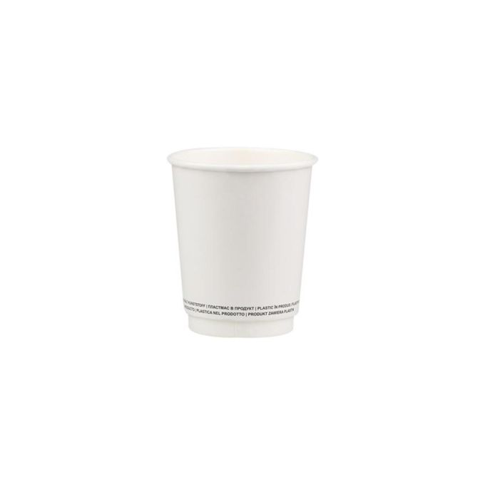 Double Wall (2W) White Paper Cups 8 oz (Χάρτινα ποτήρια λευκά διπλού τοιχώματος)