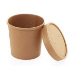 Soup Container 16C Kraft with Paper Lid (Χάρτινα δοχεία Kraft με χάρτινο καπάκι Kraft)